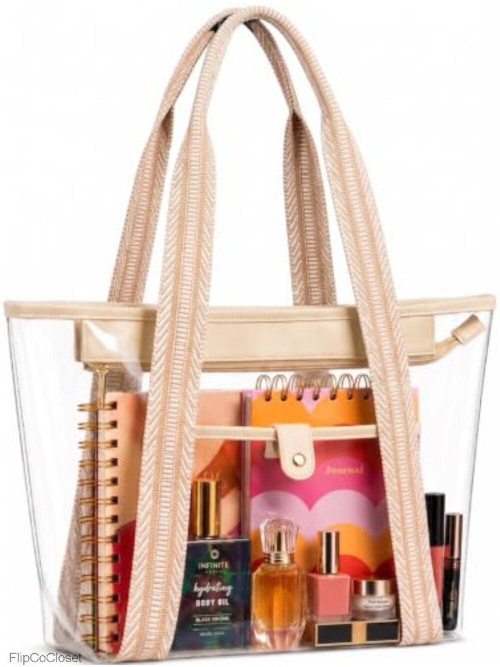 Clear PVC Tote Bag for Stadium Events, Large Transparent Purse
